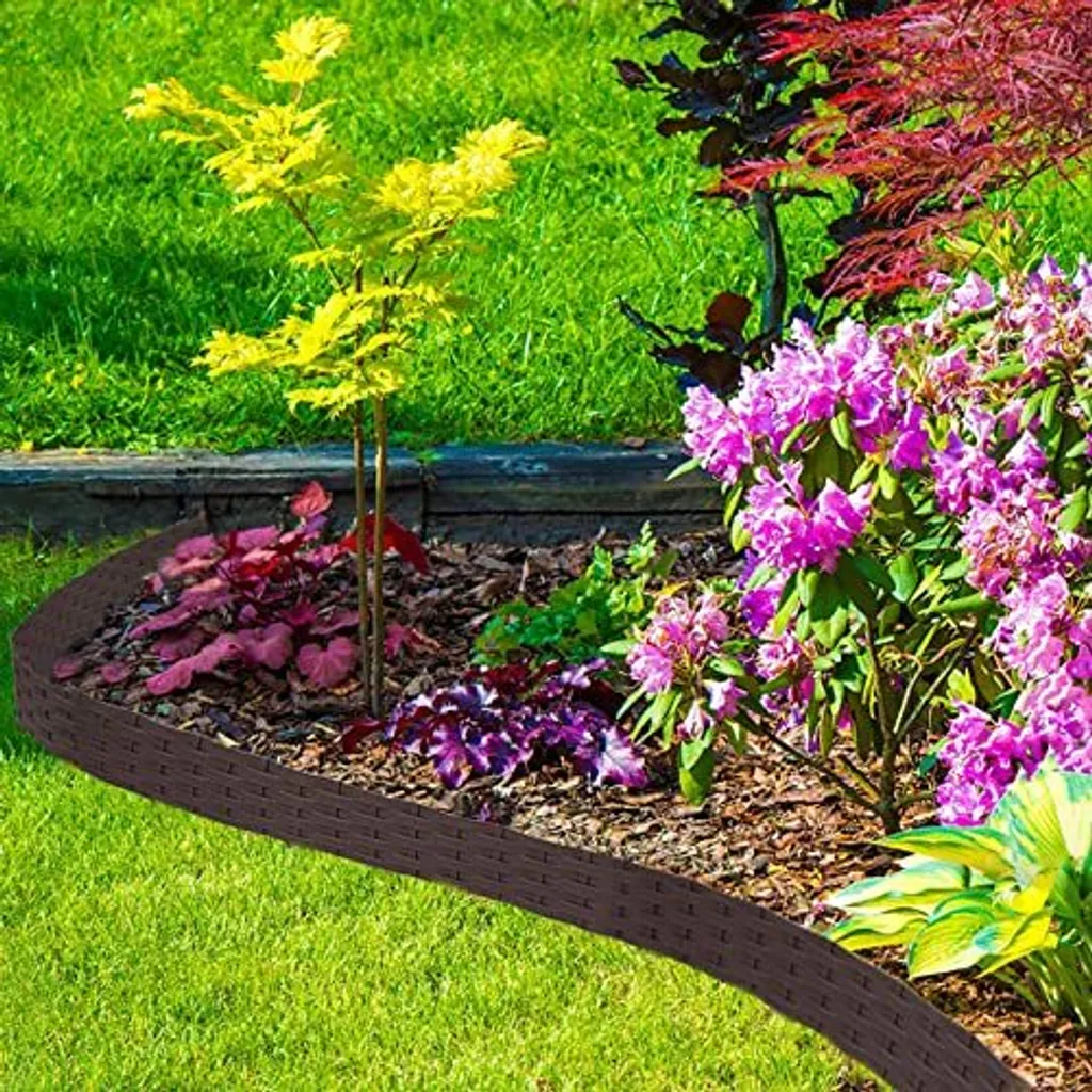 Bordure de pelouse 10m pour délimiter vos massifs de fleurs marron