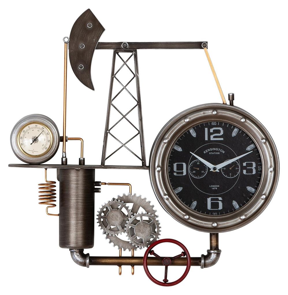 Casablanca by Gilde Wanduhr Ölförderturm silberfarben H. 56 Produktbild 