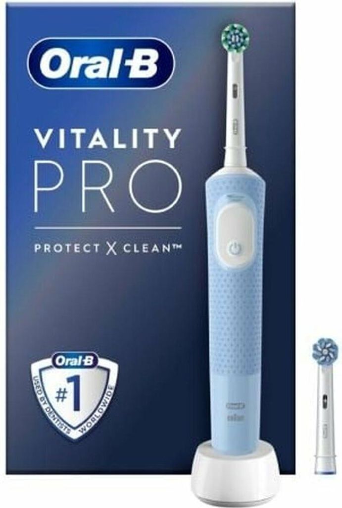 Oral-B Vitality Pro, Erwachsener, Rotierende-vibrierende Zahnbürste, Tägliche Pflege, Sensibel, Super sensitive, Blau, 2 min, Akku