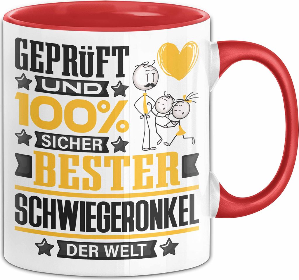 Schwiegeronkel Geschenk Lustiger Spruch für Schwiegeronkel Geschenkidee Bester Schwiegeronkel Der Welt (Rot)