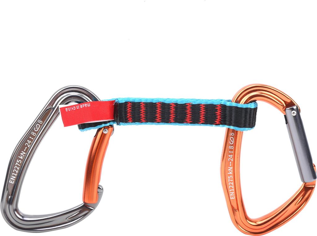 Kletterschutz im Freien Quickdraw Nylon Flachgürtel Carabiner Gerade geschwungene Tür