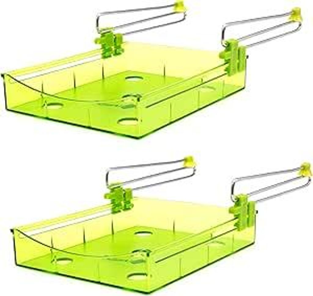 Lantelme 2 Stück Butterfach als Ersatzschublade für Kühlschrank Set Ausziehbar Zusatzfach für Medikamente Lebensmittel Kunststoff mit Saugnapfh...