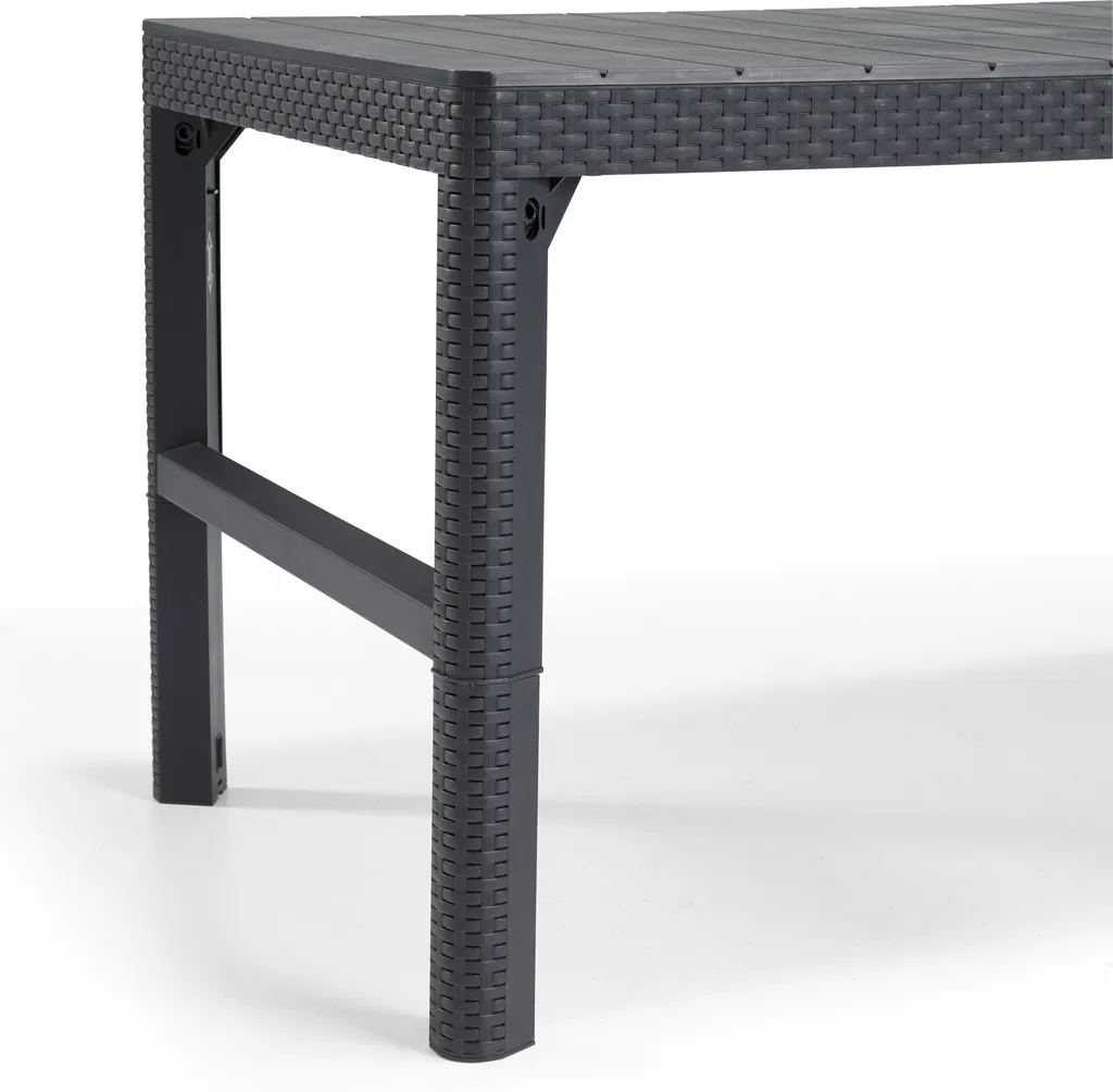 Table de jardin modulable Allibert Lyon 2 en 1 gris graphite - 14