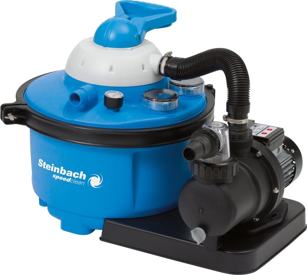 Steinbach Speed Clean Comfort 50, Umwälzleistung 6,6 m³/h, 230 V/450 Watt Kessel Ø 400mm, 7-Wege-Ventil, Manometer, Anschluss Ø 32/38 mm Grundp...
