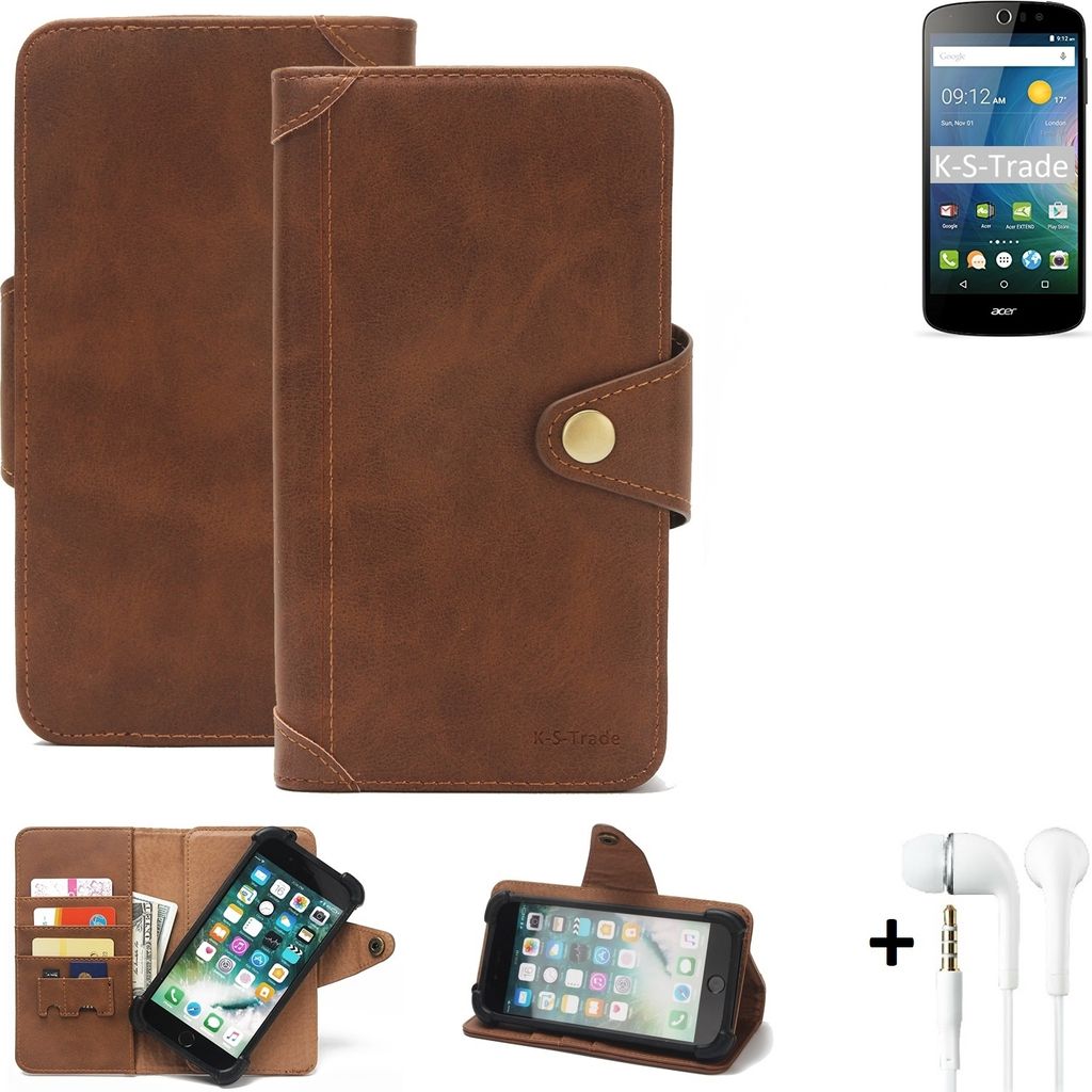 K-S-Trade Handy Hülle kompatibel mit ACER Liquid Z530 Schutzhülle Walletcase Bookstyle Tasche Handyhülle Schutz Case Handytasche Wallet Flipcase