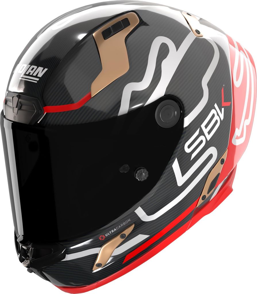 Nolan X-804 RS Ultra Carbon SBK Helm, grau/rot, M (58)