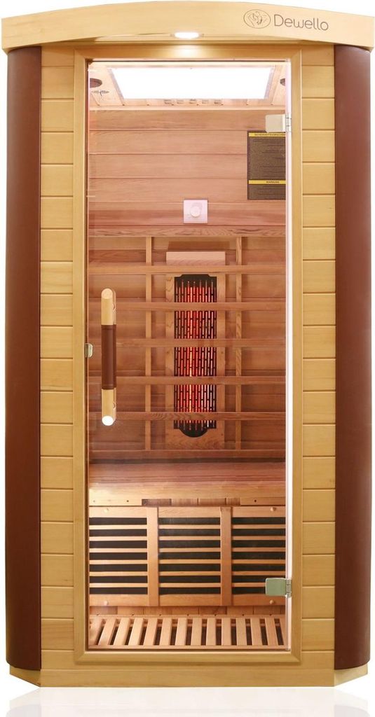 Dewello Infrarotkabine Infrarotsauna TORONTO 102cm x 102cm inkl. Vollspektrumstrahler, Bodenstrahler
