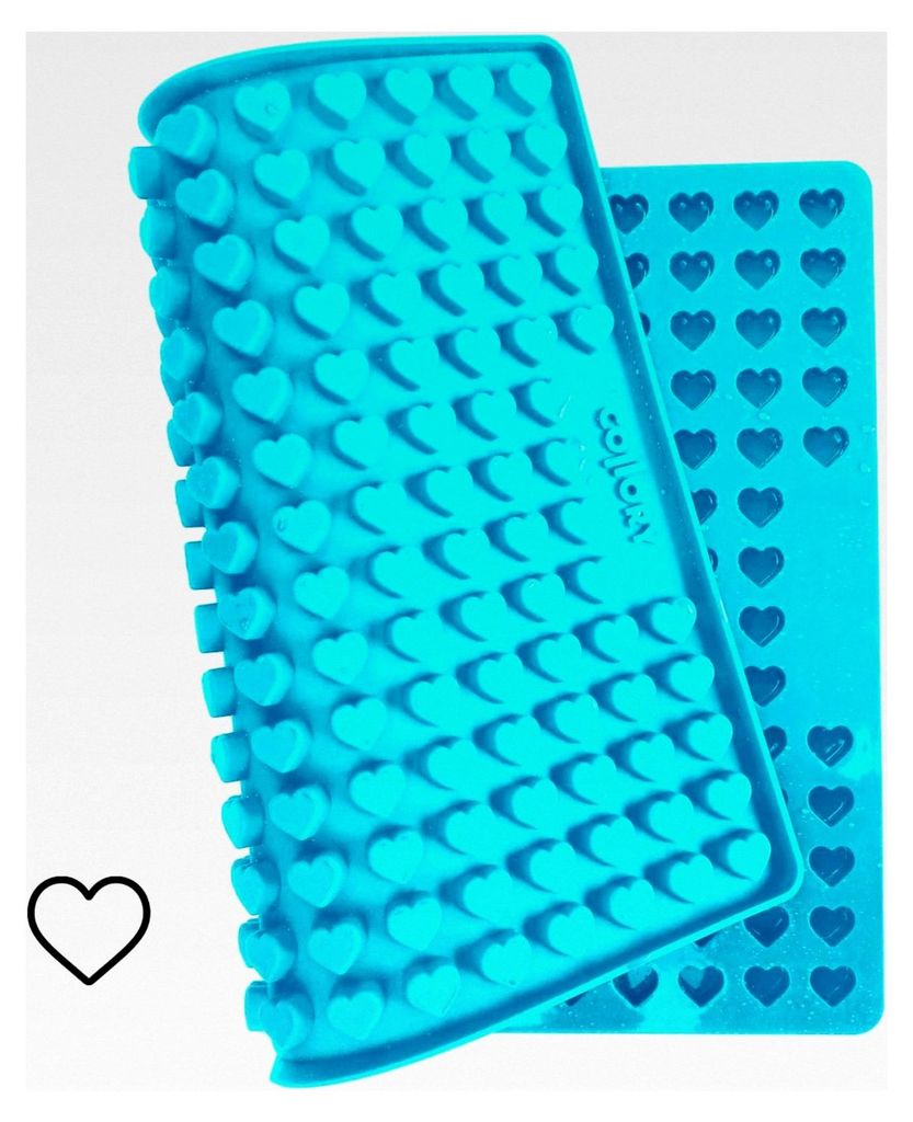 Backmatte für Hundekekse in Herzform (1,5cm) - Silikon Backform, Pralinenform, Schokoladenform, hitzebeständig, lebensmittelecht und BPA-frei