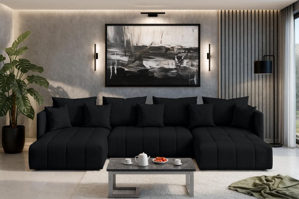 AX LIVING Canapé u Mersino canapé panoramique convertible Image du produit 