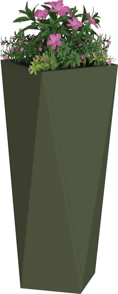 “2026 Modern“ Pflanzkübel Olive Grün 30 x 30 x 75cm Stahl - Designermöbel 538067 - Beete