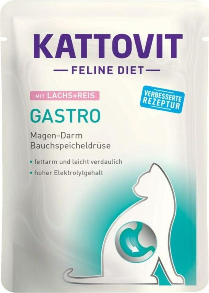 Kattovit Gastro, Adult, Huhn, Ente, Reis, Lachs, Türkei, 85 Produktbild 