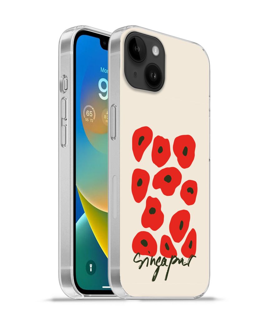 MuchoWow Handyhülle Schutzhülle Hülle für Apple iPhone 14 Plus - Soft case Blumen - Mohn - Muster Silikon Softcase Handy Hülle - Abbildung