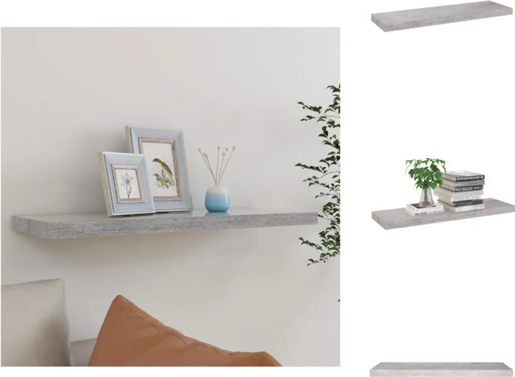 Scaffale a Parete vidaXL Grigio Cemento 80cm - Mensola Spessa 3,8cm