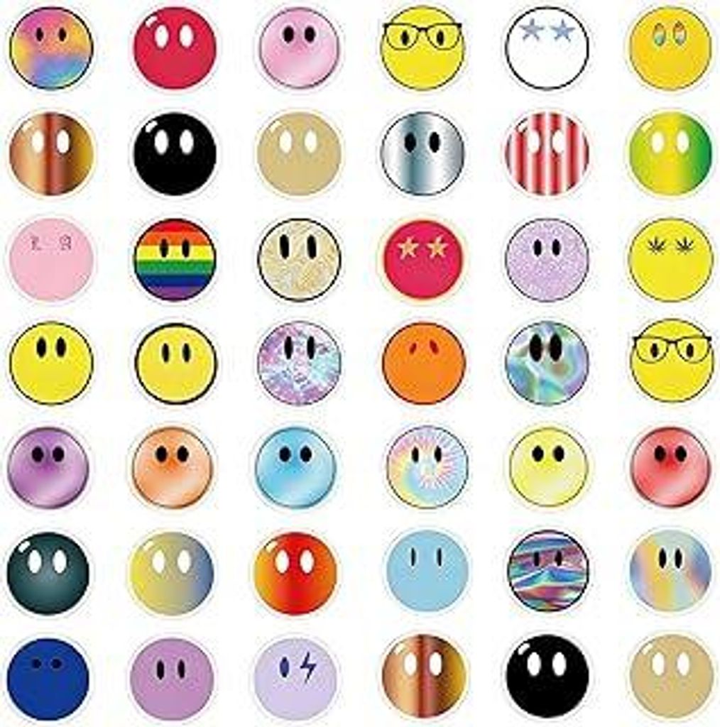 120 Stück Aufkleber,60 Verschiedene Motive Wasserfest Wiederverwendbar,Emoji Sticker Belohnungssticker,Scrapbook Laptop Koffer Aufkleber,Sticker f...