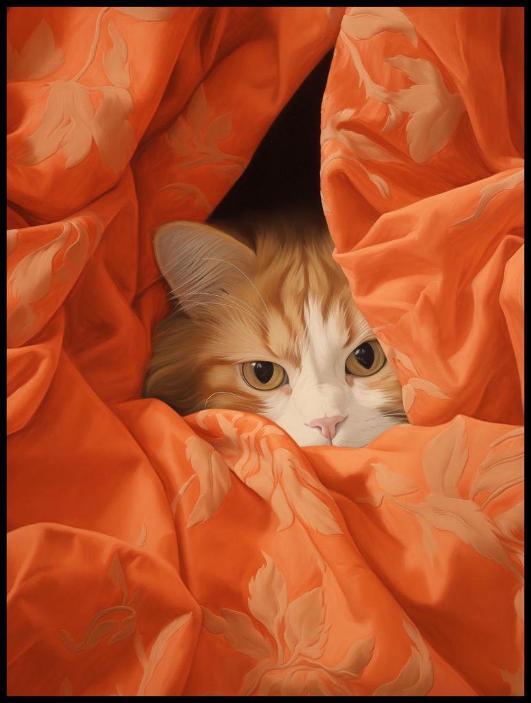 Plakat 75x100cm Versteckte Katze