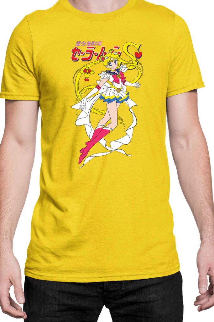 Herren T-Shirt Manga Japan Anime Comics Animation Sailor Anime Manga Moon 0020, Man L / Gelb