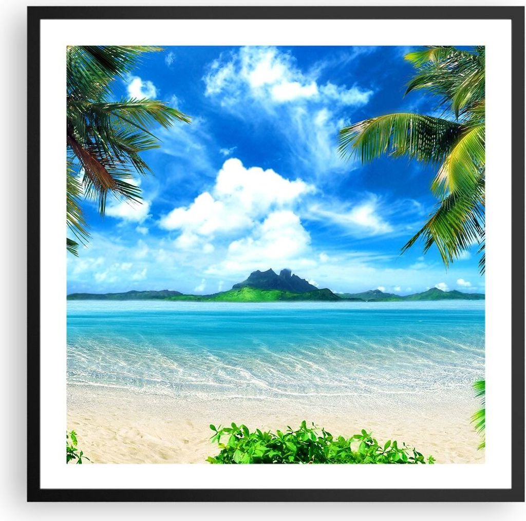 Gerahmtes Poster - Schwarzer Rahmen - Strand Urlaub Insel Produktbild 