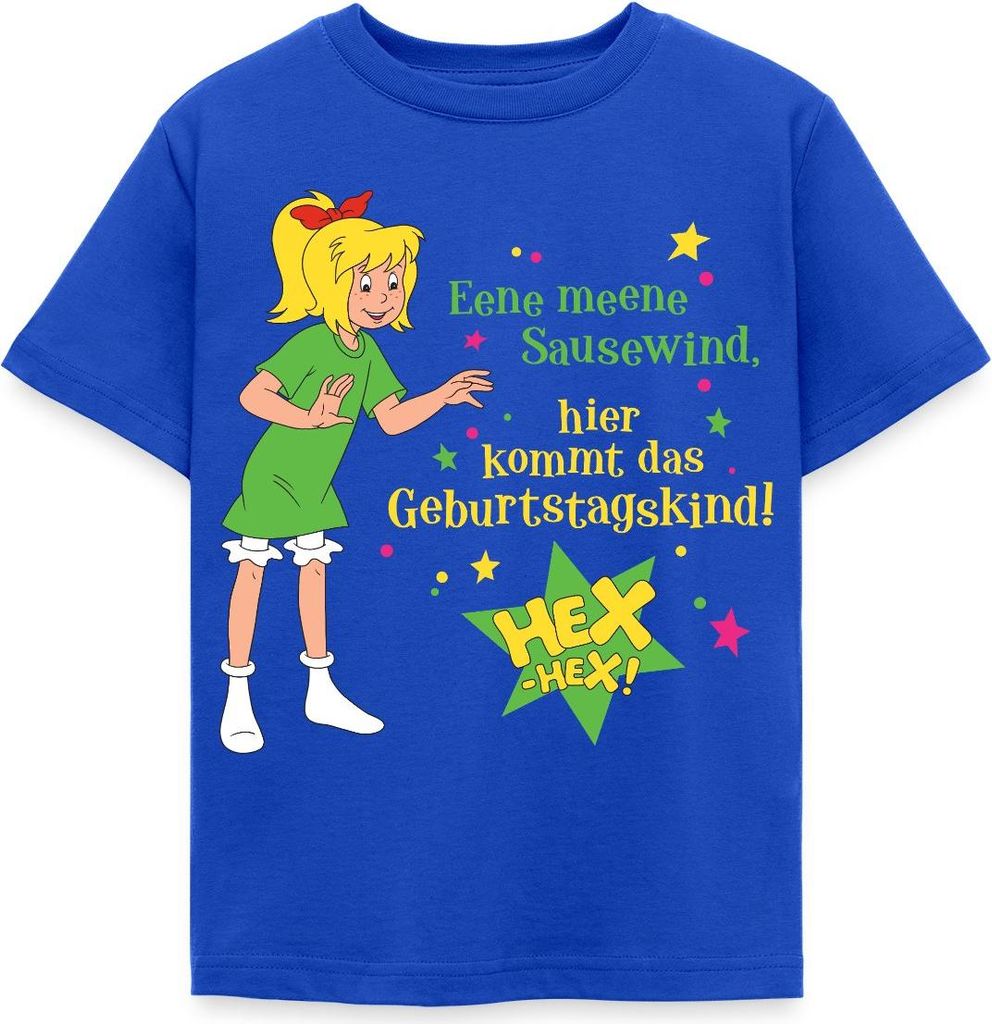 Spreadshirt Bibi Blocksberg Geburtstag Bibi & Spruch Kinder T-Shirt, 98/104 (3-4 Jahre), Royalblau