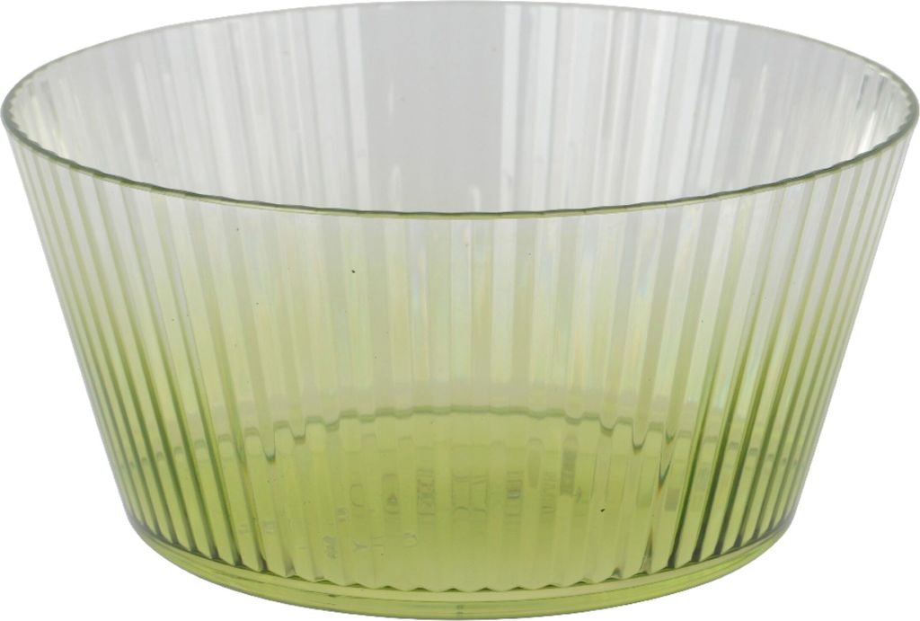 Schale 15x7cm Kunststoff mit Rillen Transparent / Grün