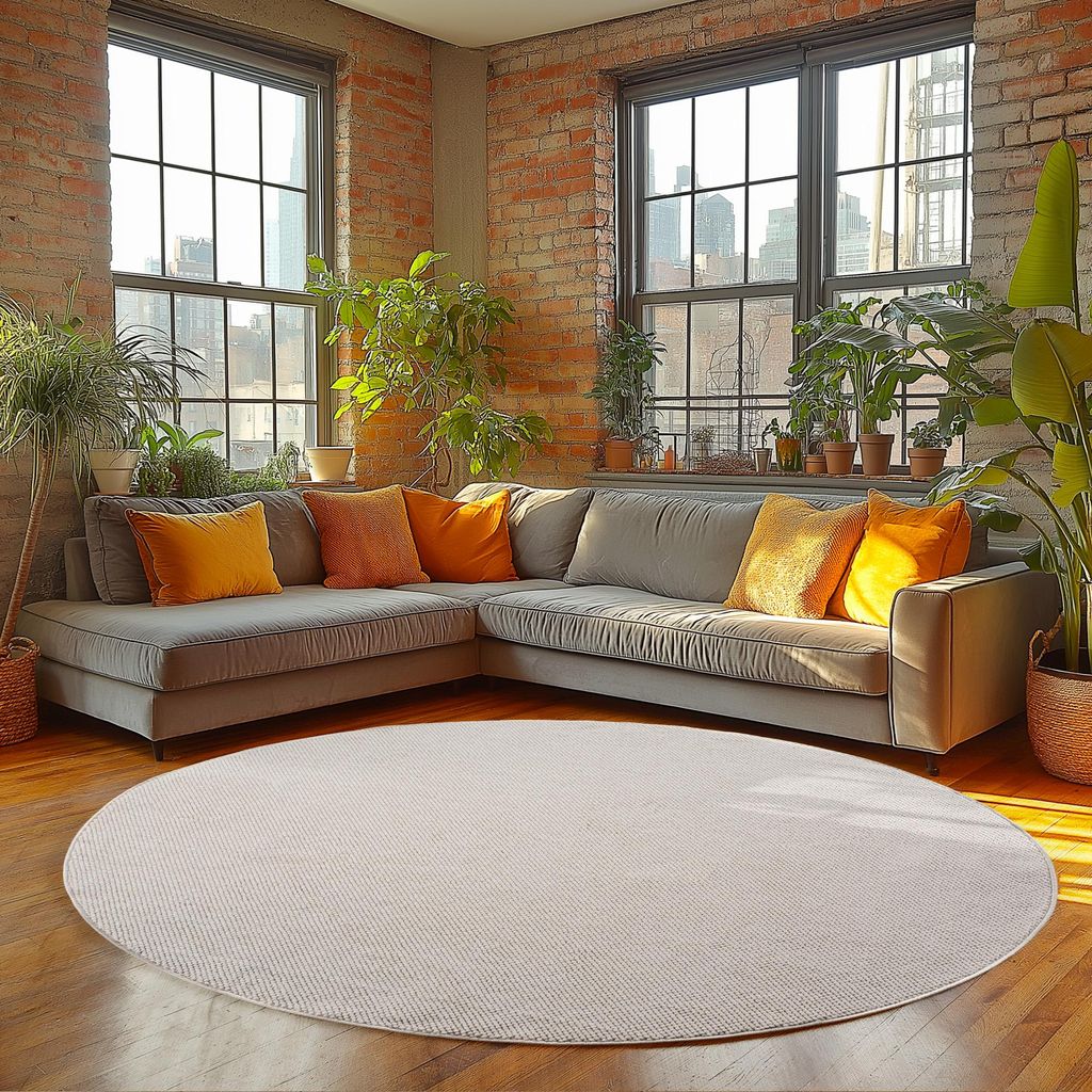 Homebyhome Teppich Wohnzimmer Einfarbig Bouclé Produktbild 