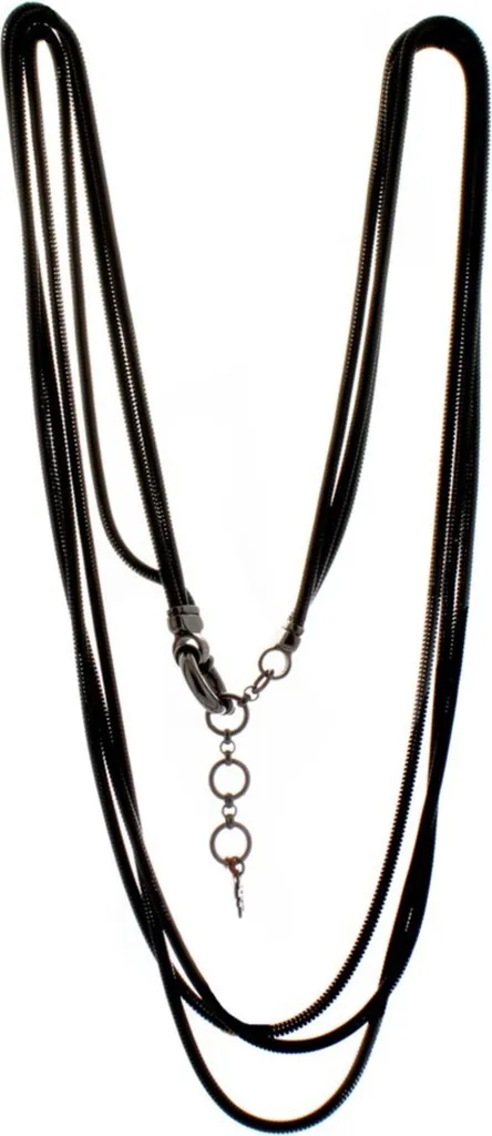 Acquista Collana Folli Follie 4N14T011KK - Acciaio Nero 45 cm Online