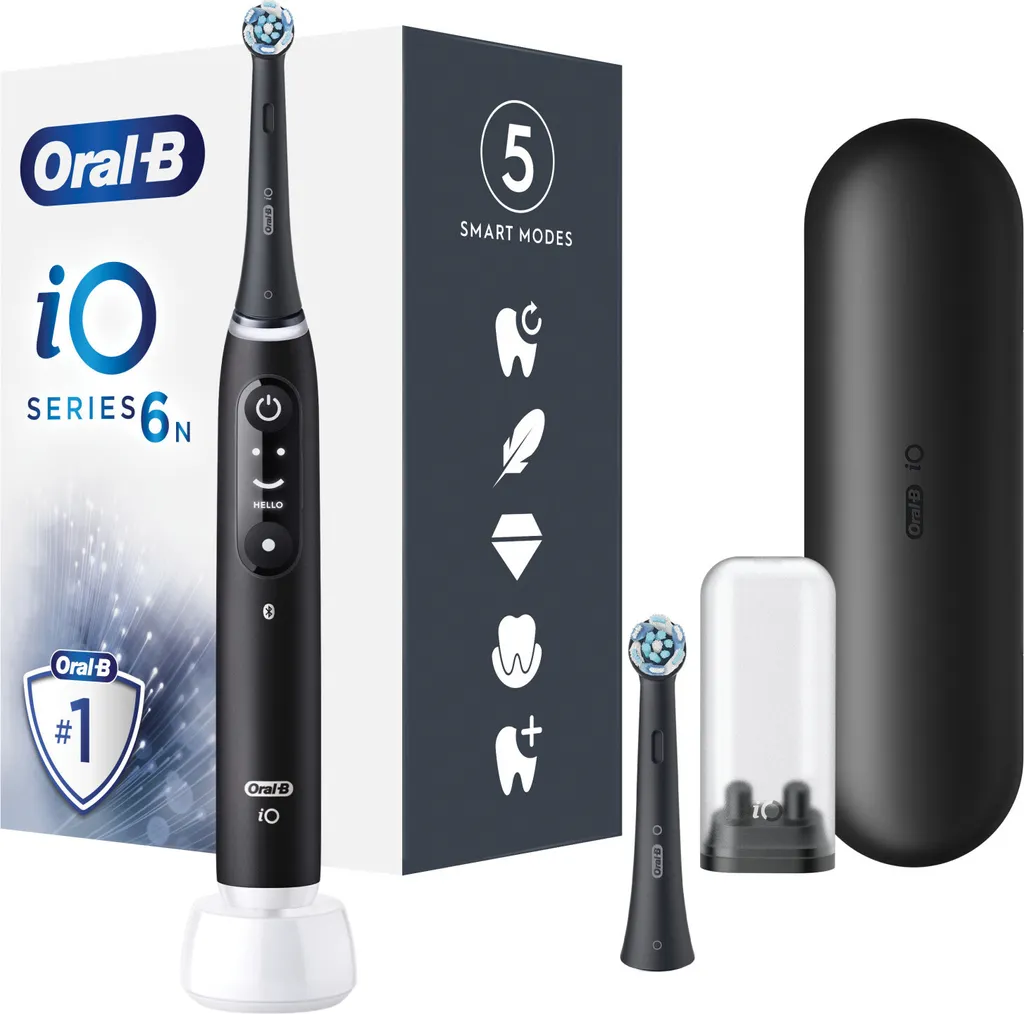 Brosse à dents électrique iO6S Black Lava avec affichage interactif OLED
