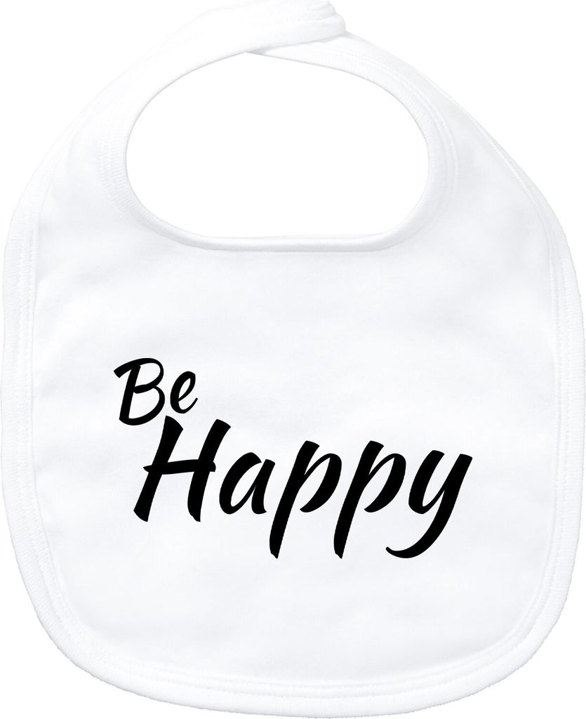 Huuraa Baby Lätzchen Be Happy Schriftzug Geschenk White Baumwolle Be Happy Präsent