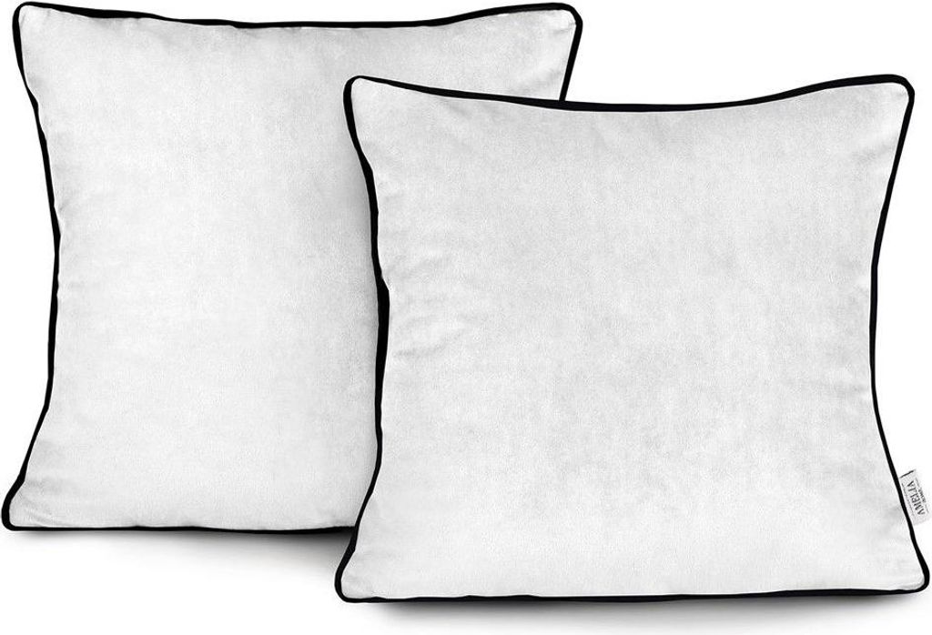 Zestaw 2 poszewek 45x45 białe AmeliaHome VELVET2 glamour Zdjęcie produktu 