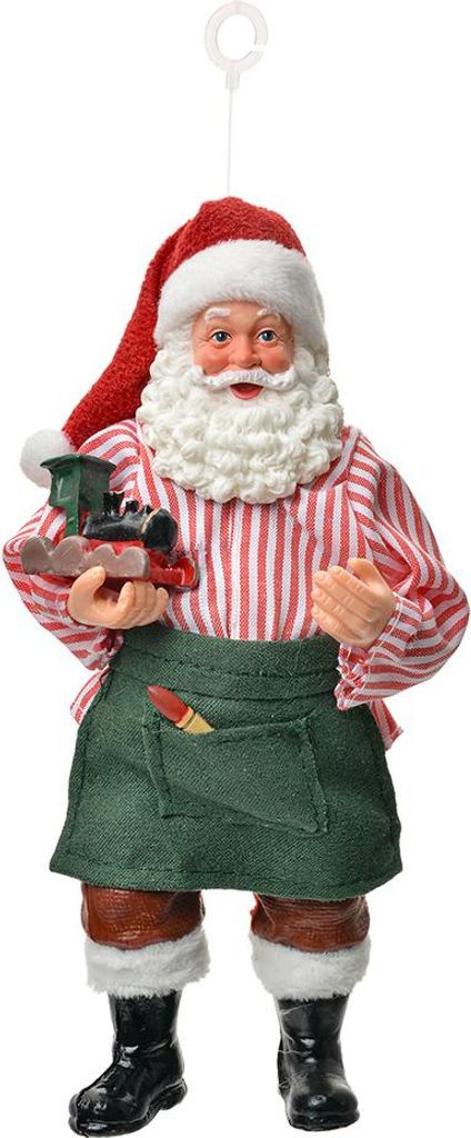 Clayre & Eef Weihnachtsanhänger Weihnachtsmann 17 cm Rot Textil