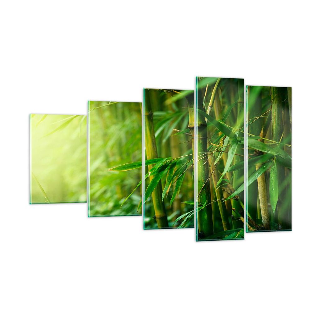 Bilder auf glas - Bambus Pflanze - 100x60cm - Glasbilder - Wandbilder - Kunstdruck - zum Aufhängen bereit - Wanddekoration aus Glas - Glas Bilder ...
