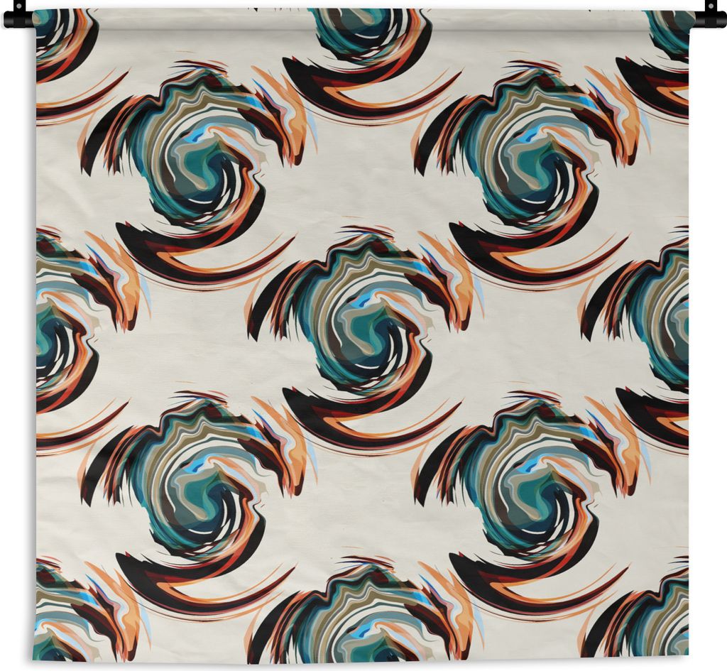 MuchoWow Wandteppich Wandbehang Muster - Abstrakt - Farbe 120x120 cm Tapisserie Dekoration Wandtuch - Modern - Baumwollgewebe