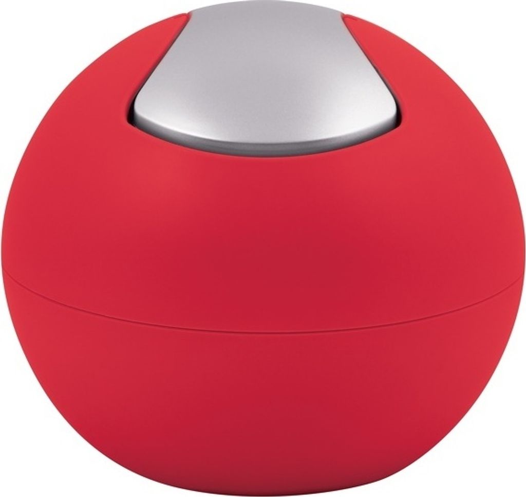 Spirella Kosmetikeimer 1 Liter Abfalleimer Schwingdeckeleimer Tischabfalleimer "Bowl" Rot matt