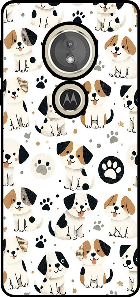 Smartphonica Handytasche passend für Motorola Moto E5 / G6 Play mit Hundedruck - TPU Rückabdeckung Fall Hund Design