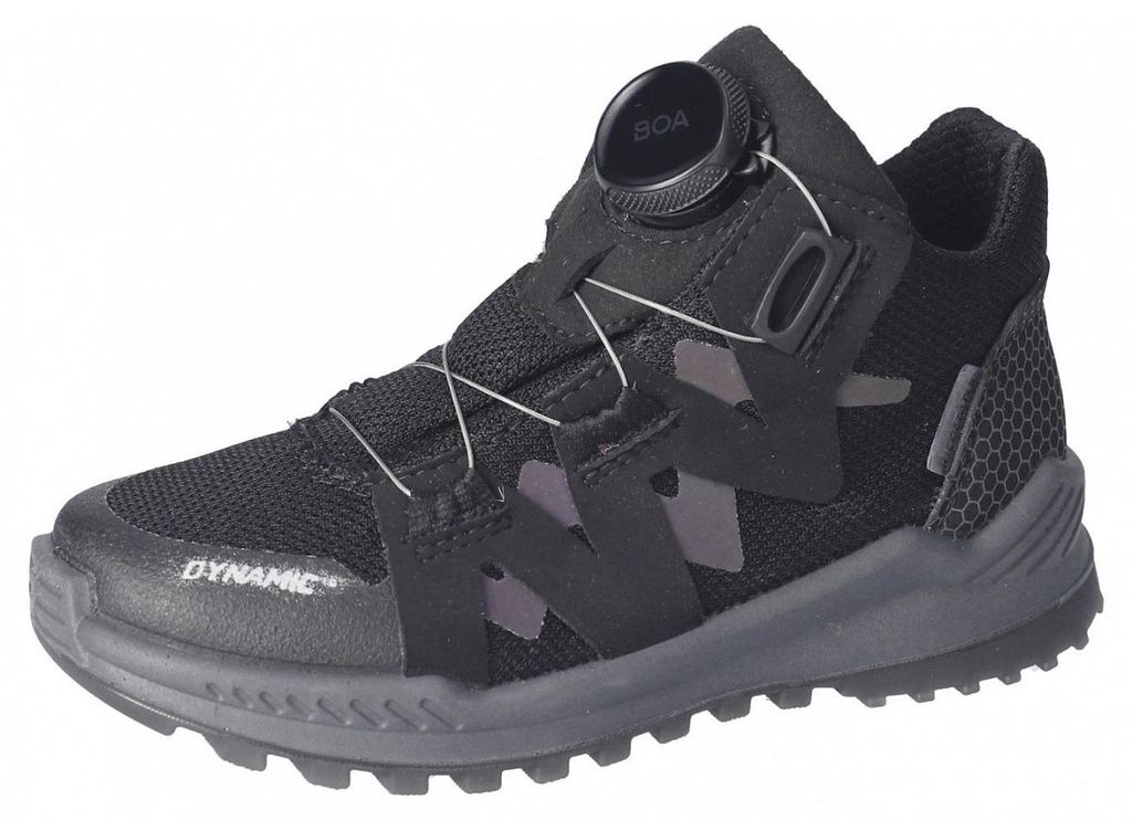 RICOSTA Sneaker RUNNER von PEPINO Starker Halt echt Leder/Textil Schnürung Textilfutter Jungen schwarz Größe 35