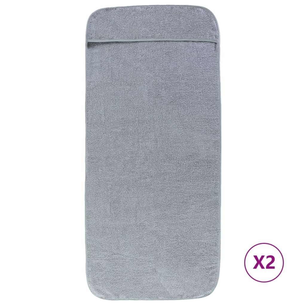 vidaXL Ręczniki plażowe 2 szt. Szary 60x135 cm Tkanina 400 Zdjęcie produktu 