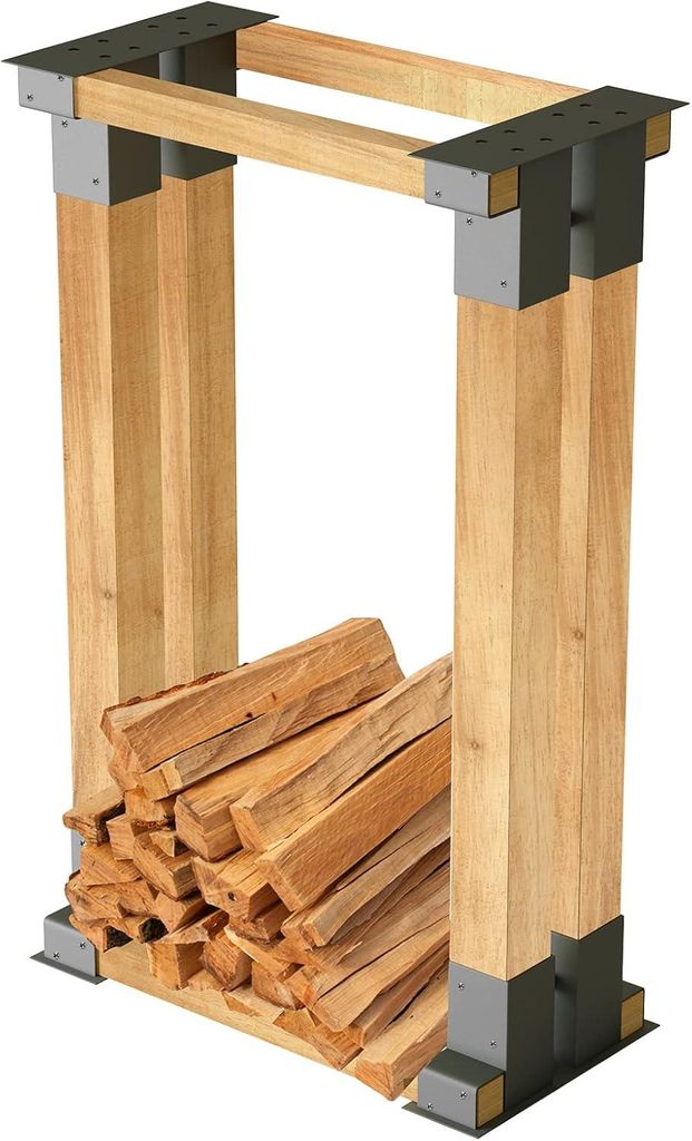 ROSEJANE Holzstapelhilfe für Brennholz 4 Stück, stabile Produktbild 