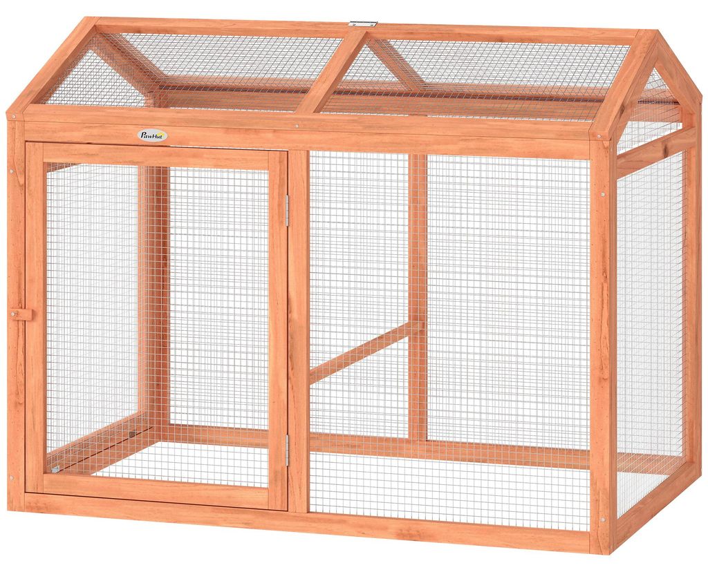 PawHut kippenhok, 104 x 70,5 x 84 cm, met ren, zitstok en Productafbeelding 