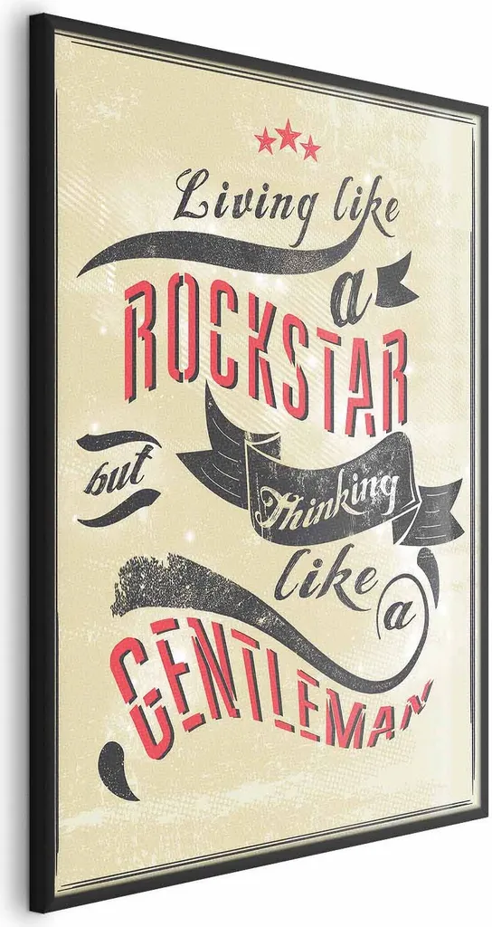 Idea Regalo Poster Rockstar 40x60 Incorniciato - Cornice Nera Slim