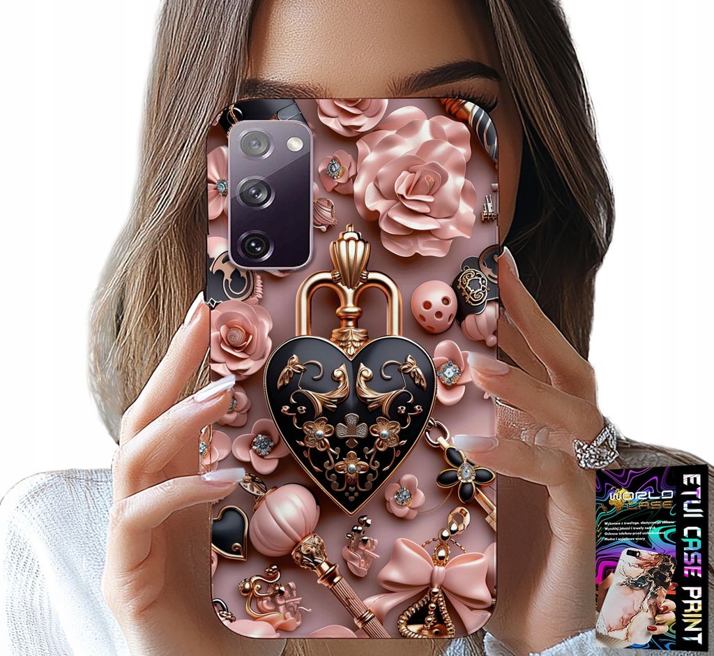 Fall Für Samsung Galaxy S20 Fe - Feminine Designs Vorhängeschloss Herz Fall + Glas