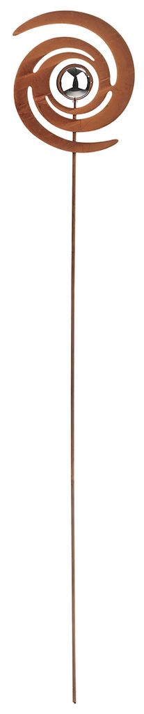 Kobolo Gartenstecker Dekostecker FINJA Spiraldesign 148H cm - Gartendeko Kräuterstecker für Draußen Rostdeko Stecker Terrasse Balkon Dekofigur B...