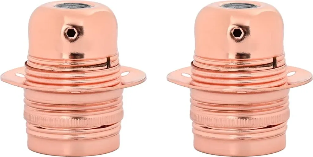 Portalampada E27 Oro Rosa in Alluminio - Confezione 2x Qualità Premium