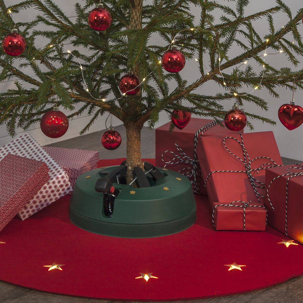 Star Trading Weihnachtsbaumständer ,Granig', grün, mit Fußpedal, bis 220cm, 1,3L
