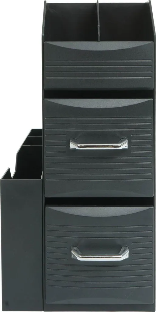 Boîte de rangement café 2 tiroirs compacte 29x14x33cm polyvalente