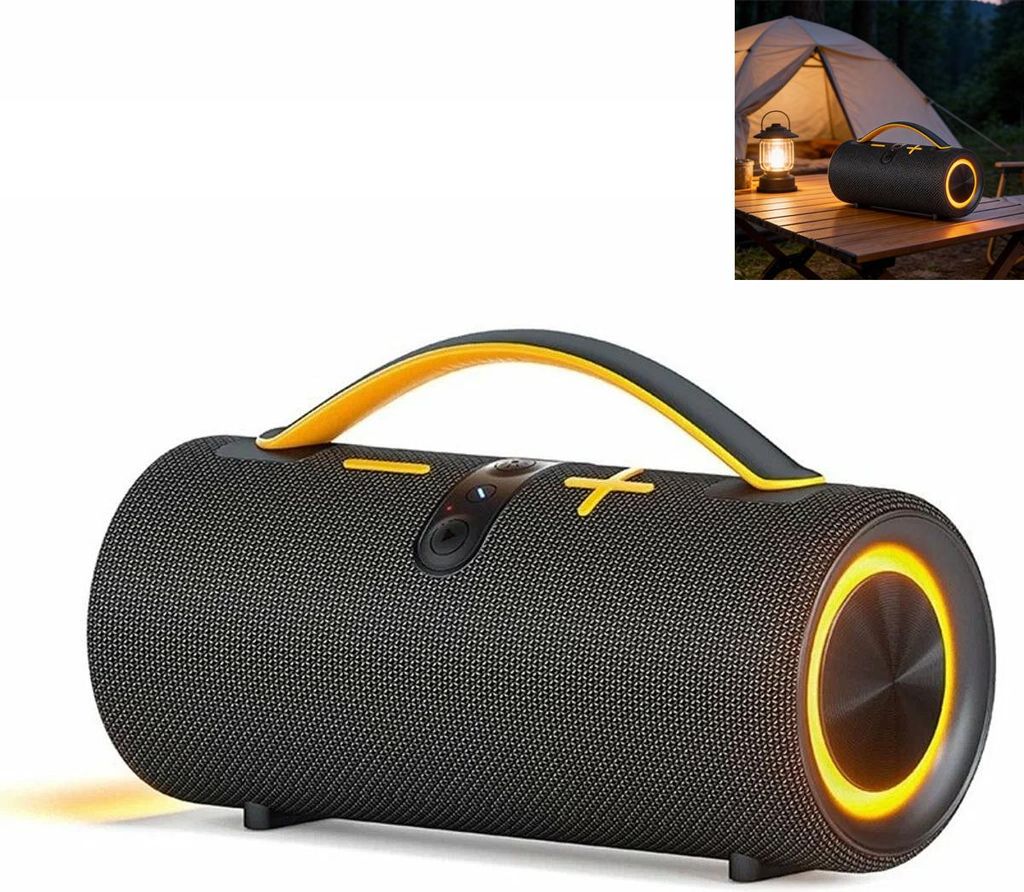 Outdoor Bluetooth Box 30W, Wasserdicht, RGB Beleuchtung, Tragbarer Musiklautsprecher, 8 Std Akku