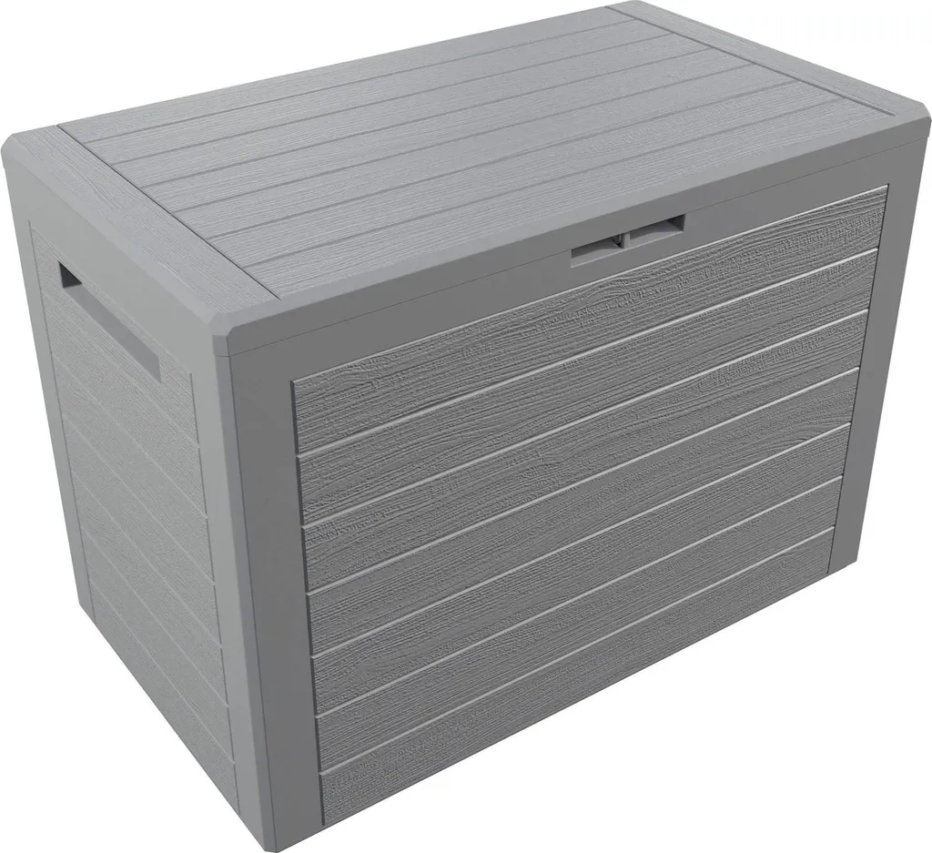 Coffre de jardin extérieur 190L gris en plastique pour terrasse et balcon