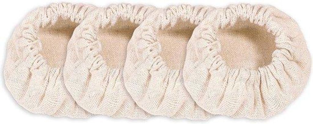Säureteig Starttopf Stoffhüllen, 4er-Set, elastisch, unbehandelt, wiederverwendbar, 8-10cm