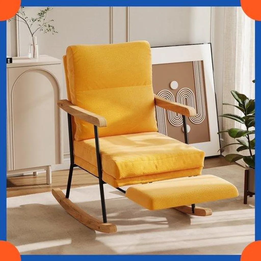 Chaise de jardin pliable en coton naturel pour allaitement confort 95cm