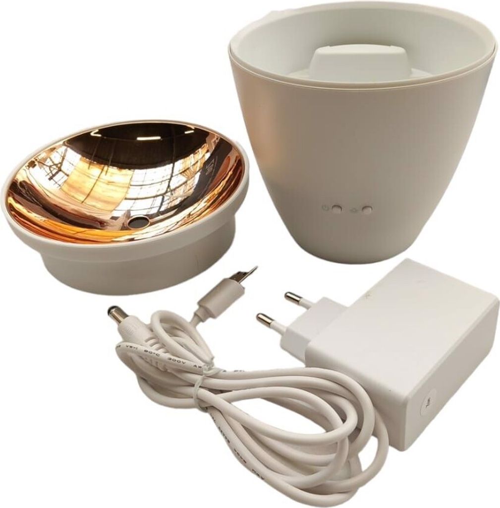 Aromadiffusor Zoe Stadler Form, für 50 m², mit Flammeneffekt - Weiß
