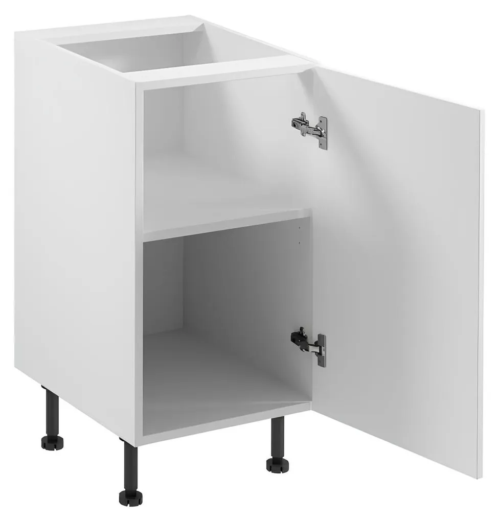 Cuisine équipée : Meuble bas Blanc pour rangement et plan de travail - 2