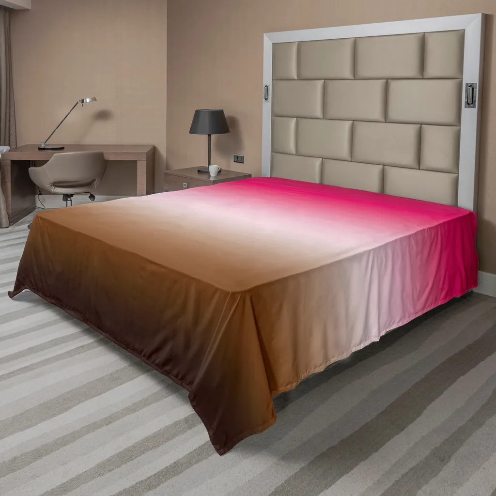 ABAKUHAUS Drap de Lit Ombre Rose Chocolat 244 x 205 cm en Microfibre